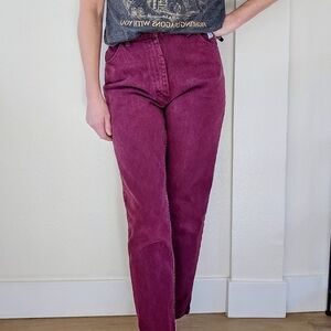 🥀VTG Lee Riders Hi Rise Maroon Cotton Mom Jeans